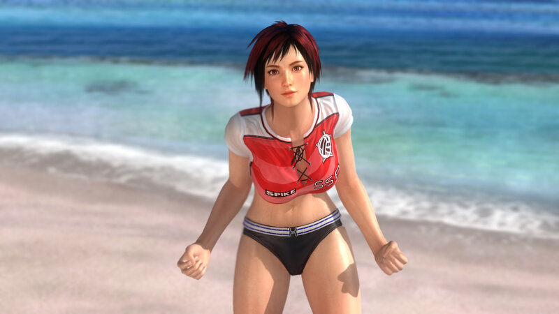 Female Character on Beach — Blue, Calm
