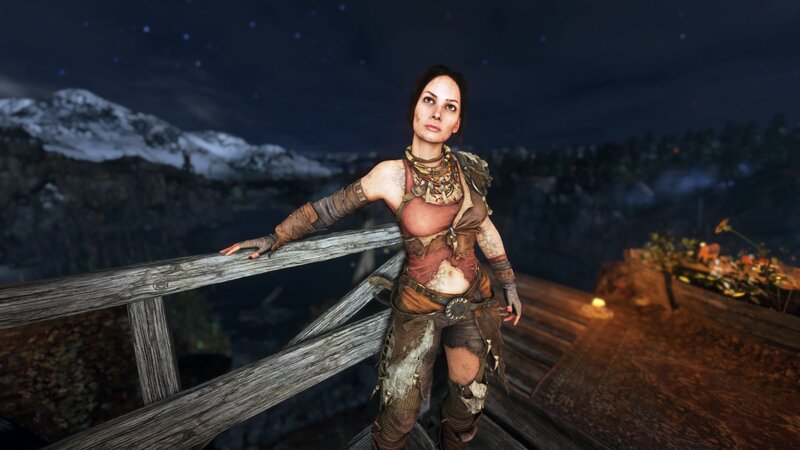 Female Character on Bridge — Brown
