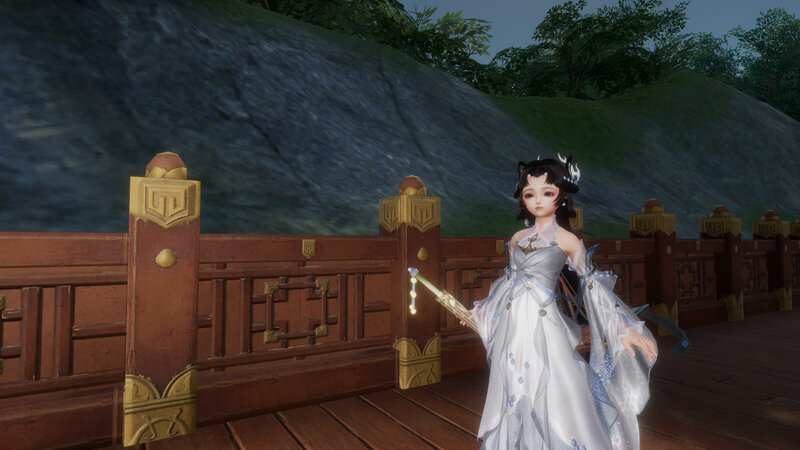 Female Character on Bridge — White