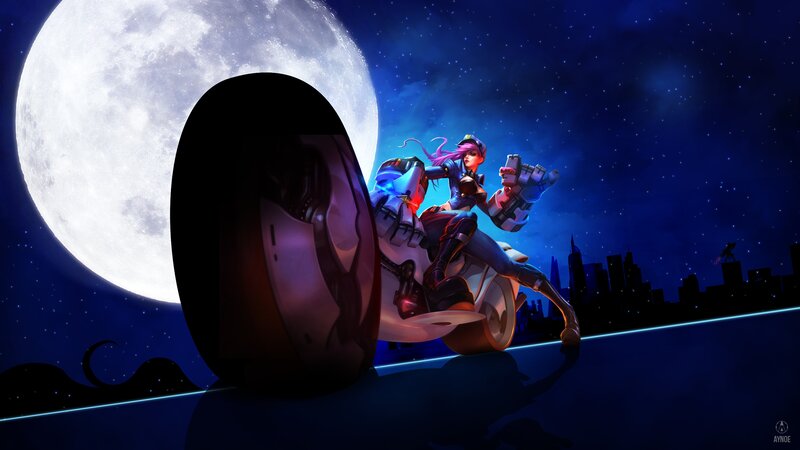 Female Character on Motorcycle