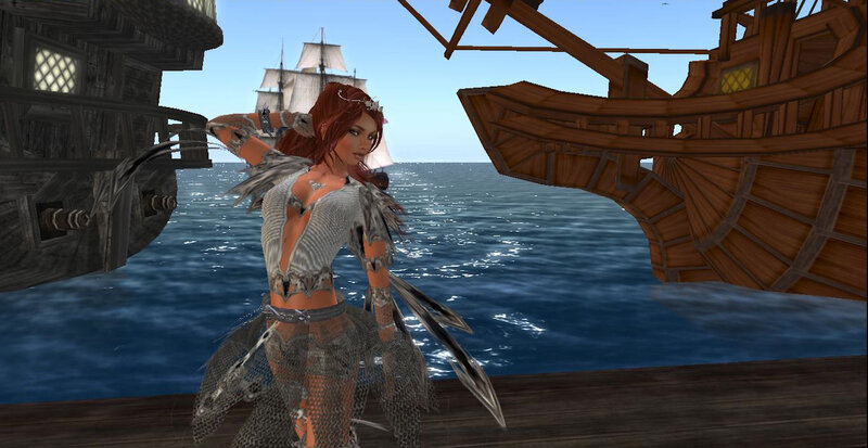 Female Character on Ship — Blue, Serene