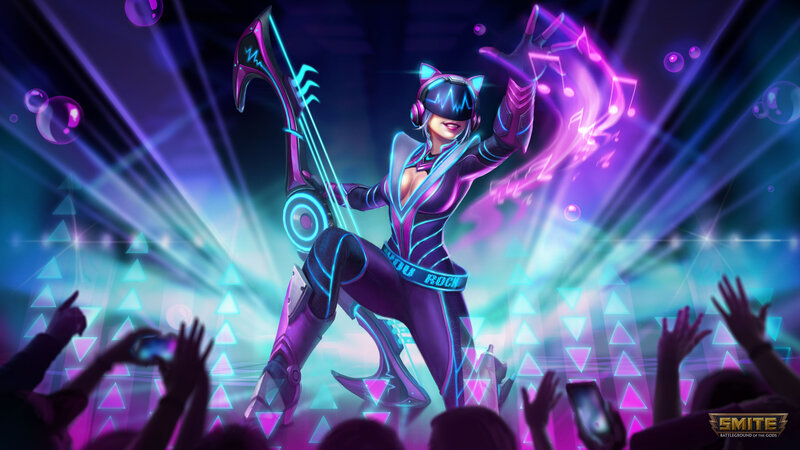 Female Character on Stage — Purple
