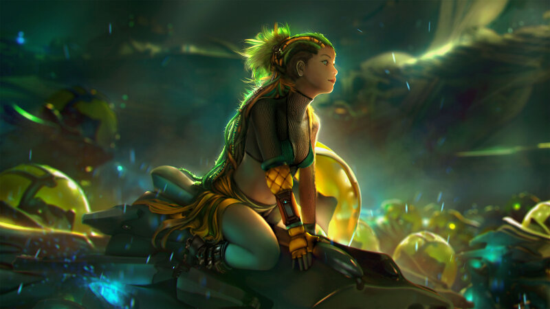 Female Character on Vehicle