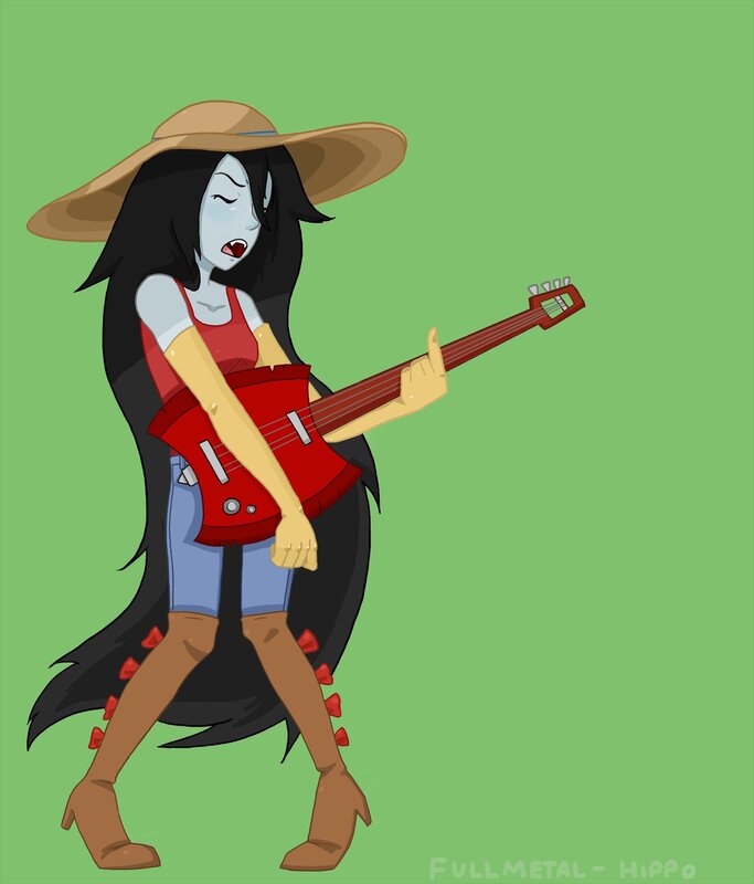 Female Character Playing Guitar