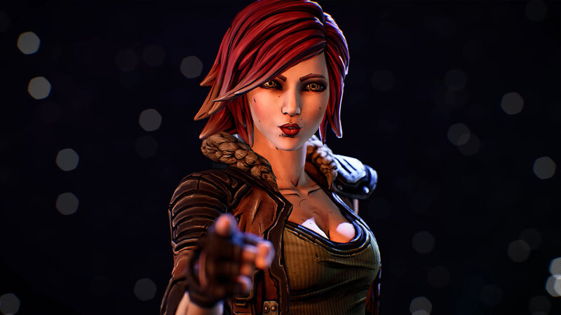Female Character Pointing — Black
