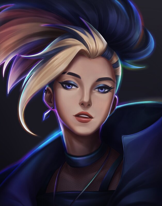 Female Character Portrait — Black, Dramatic, Night