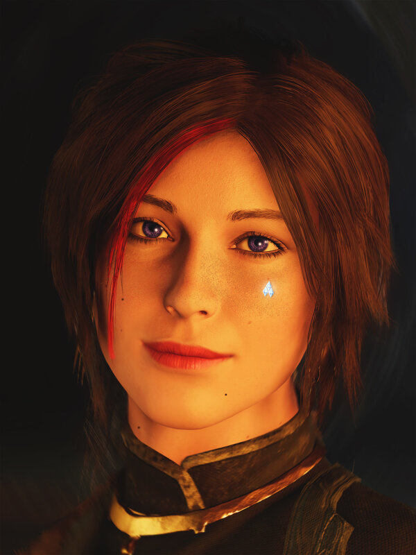 Female Character Portrait — Brown, Dramatic, 3d Render