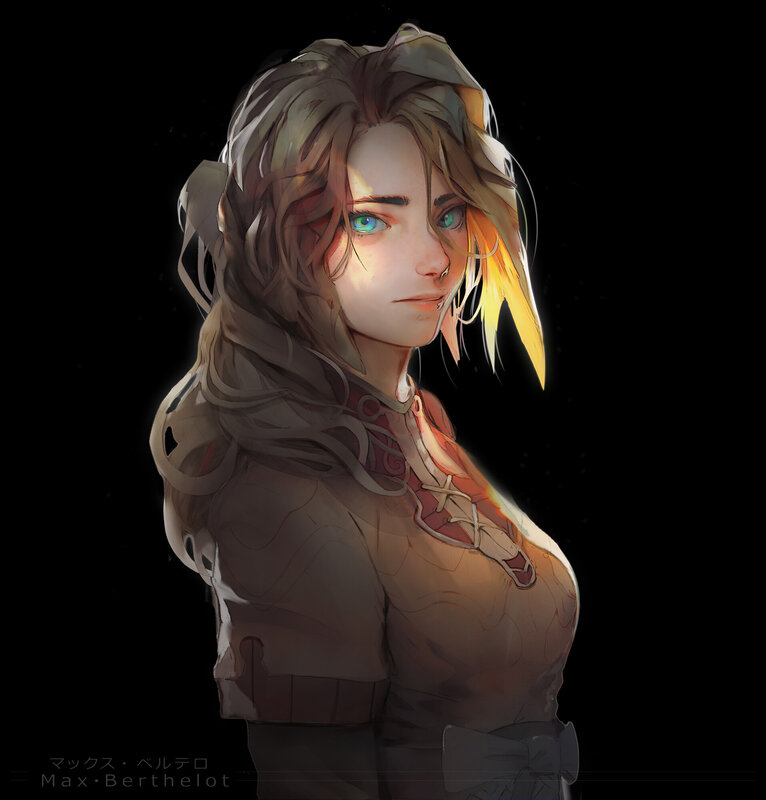 Female Character Portrait — Brown, Dramatic, Digital Art