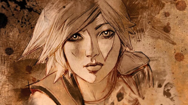 Female Character Portrait — Brown, Dramatic, Manga