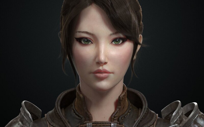 Female Character Portrait — Brown