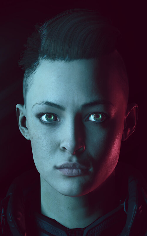 Female Character Portrait — Red, Dramatic