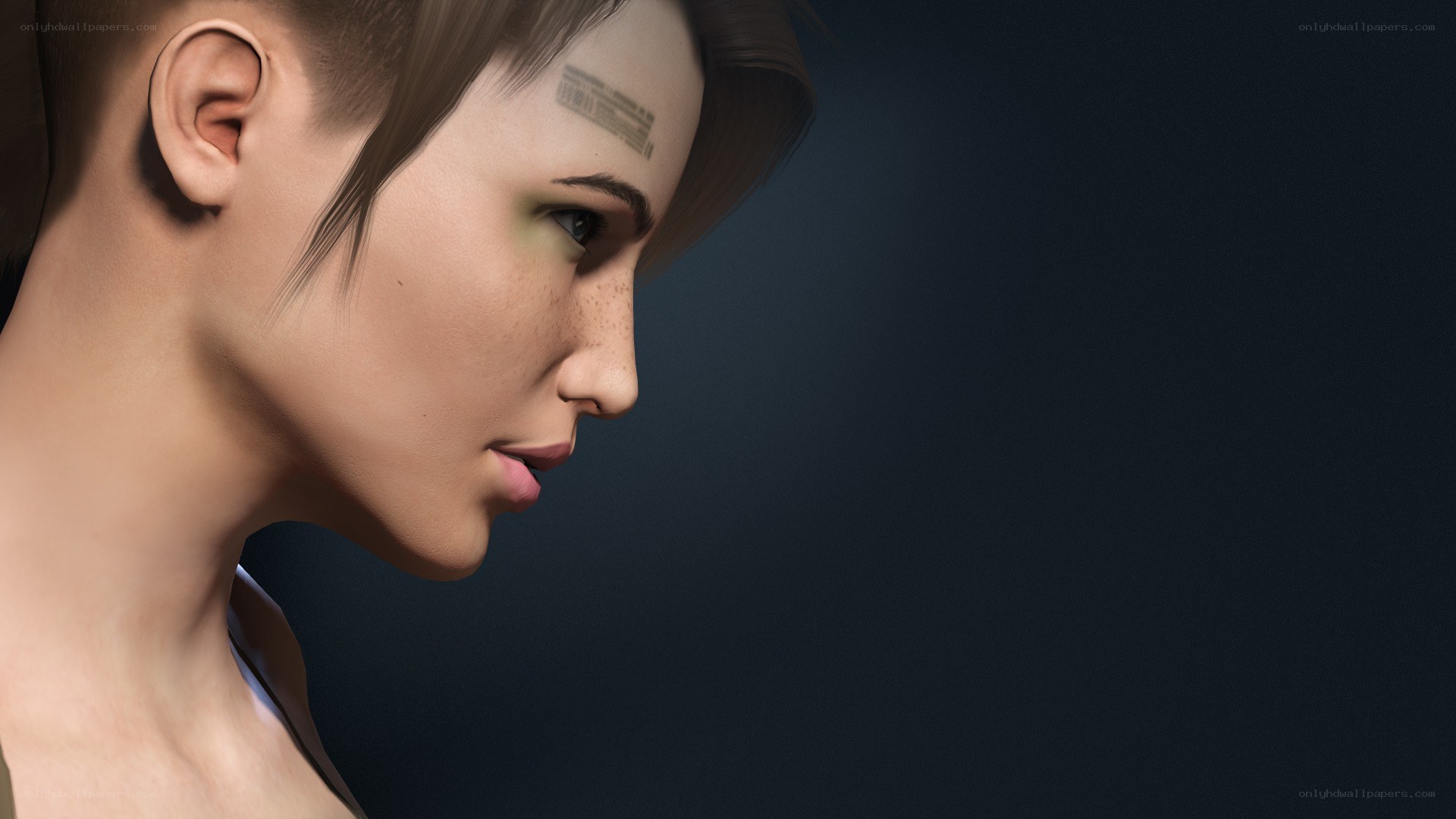 female character profile portrait