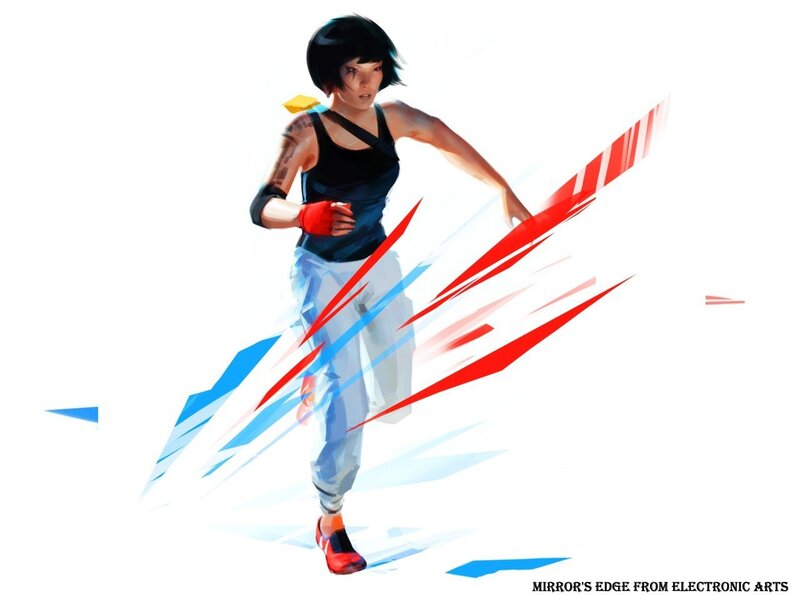 Female Character Running — White