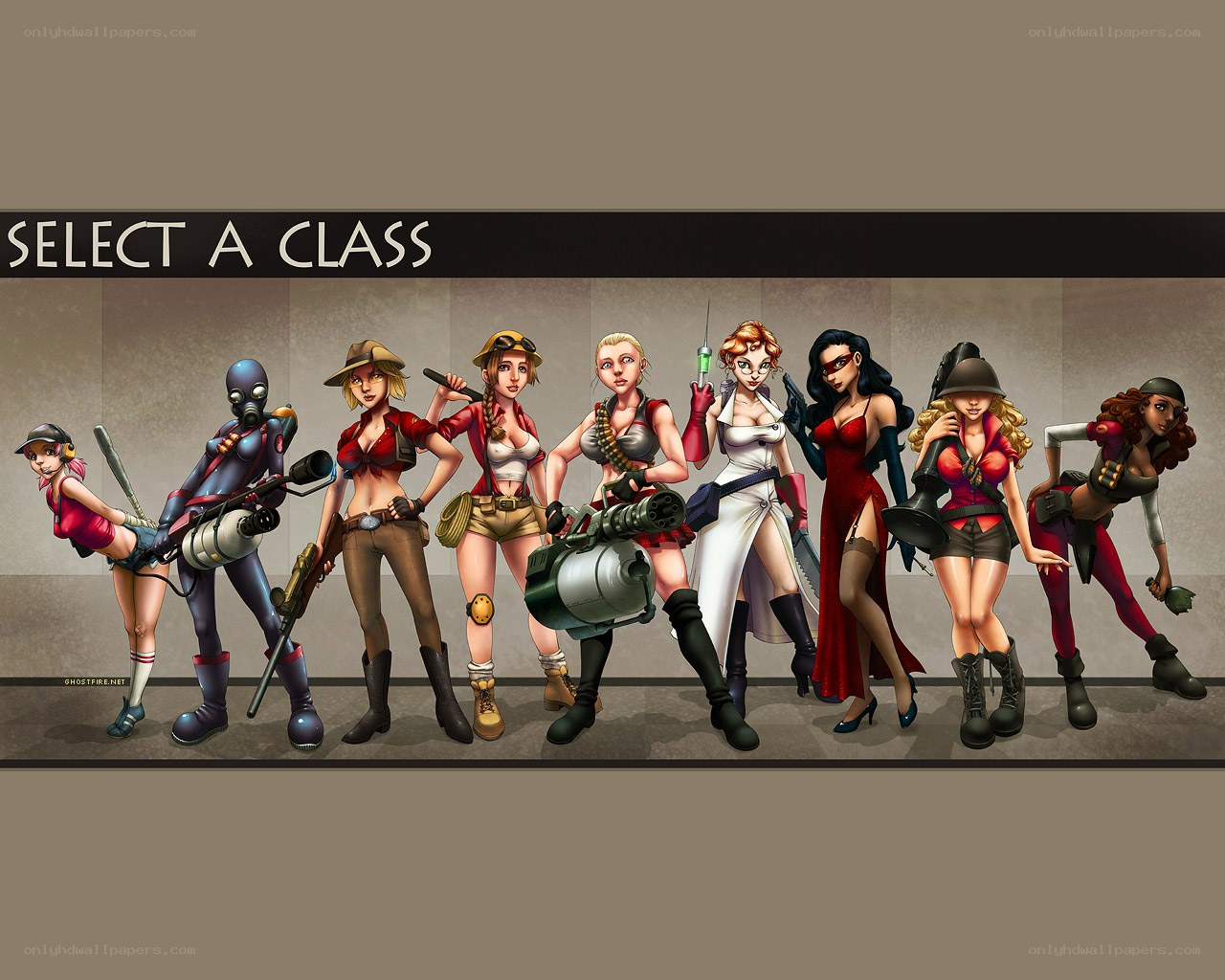 Female character selection screen