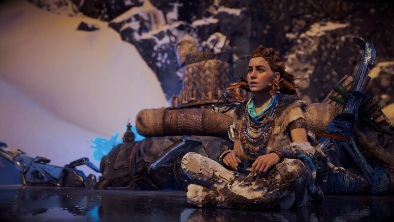 Female Character Sitting — Brown, Dramatic, Winter