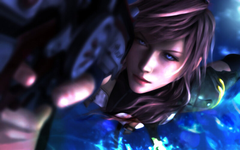 Female Character Underwater — Blue