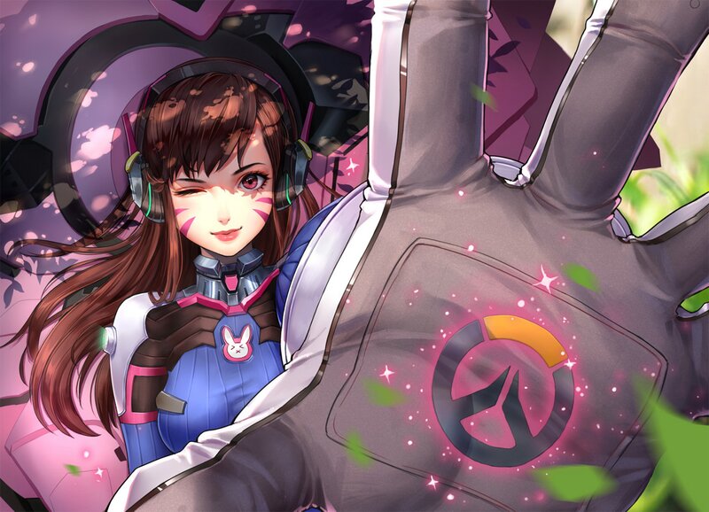 Female Character Winking — Purple