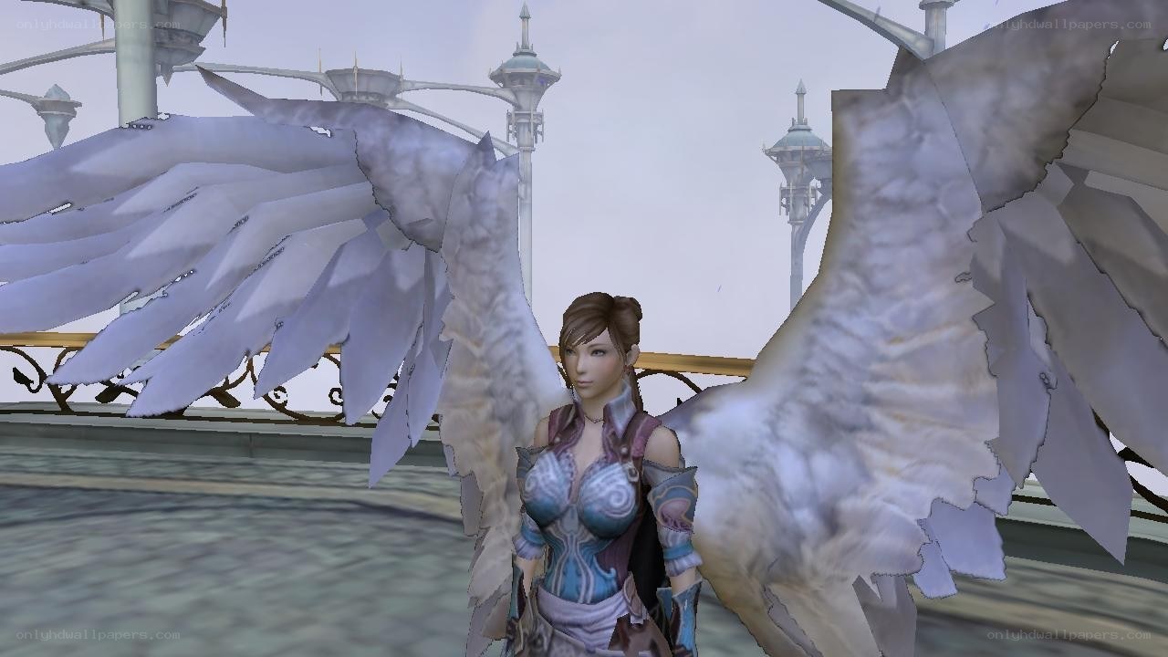 female character with angel wings