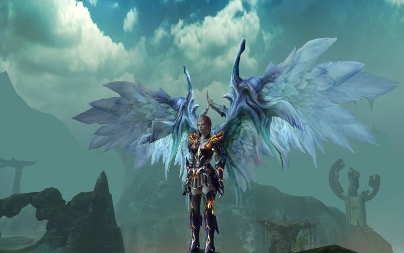 female character with angelic wings