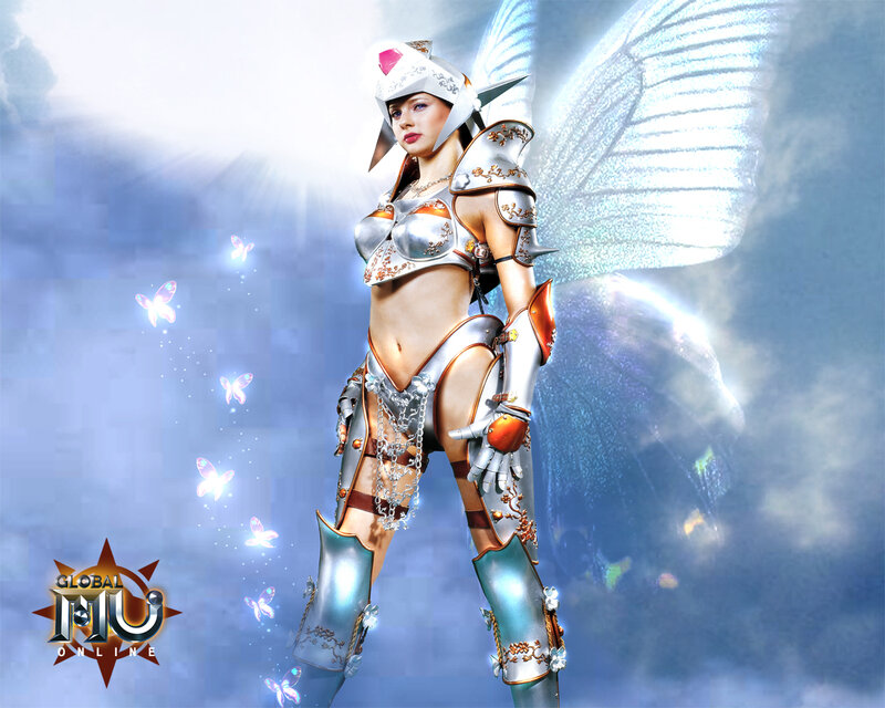 Female Character with Armor — Blue