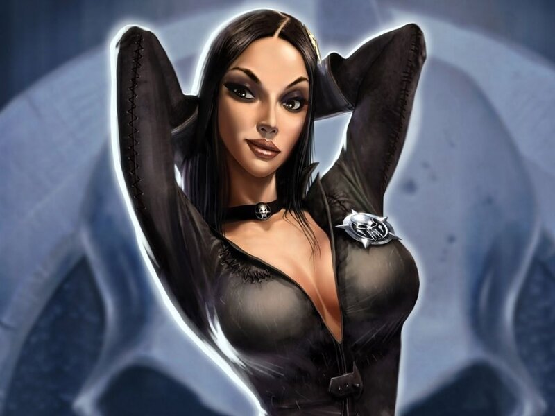 female character with black outfit
