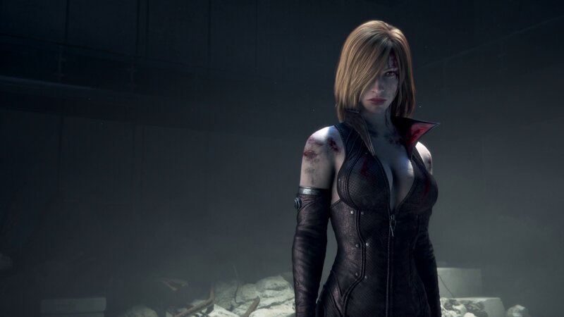 Female Character with Blood — Black