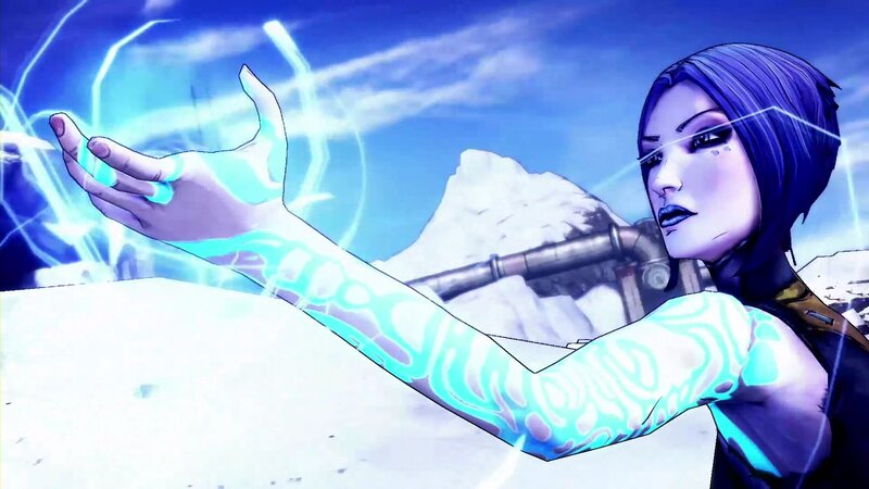 female character with blue energy