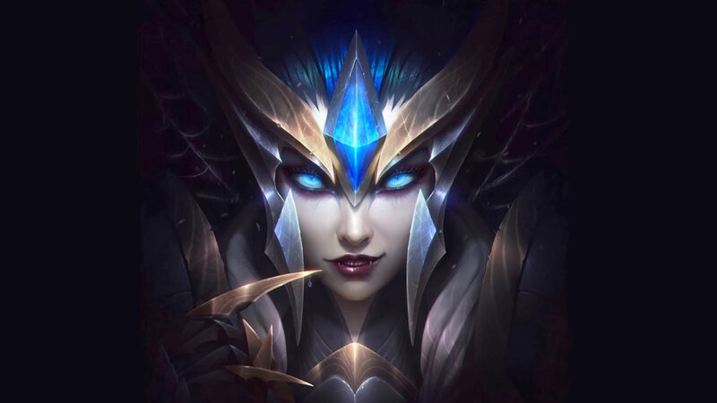 Female Character with Blue Eyes — Black, Dramatic, Night