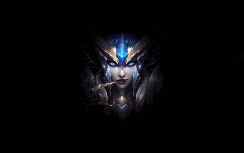 Female Character with Blue Eyes — Black, Dramatic
