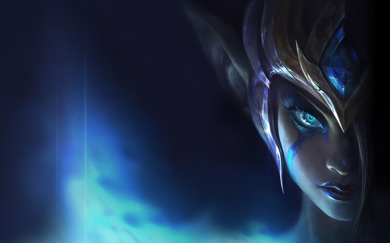 Female Character with Blue Eyes — Dramatic, Night