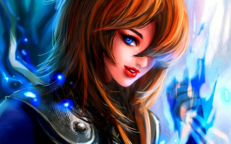 Female Character with Blue Eyes — Dramatic