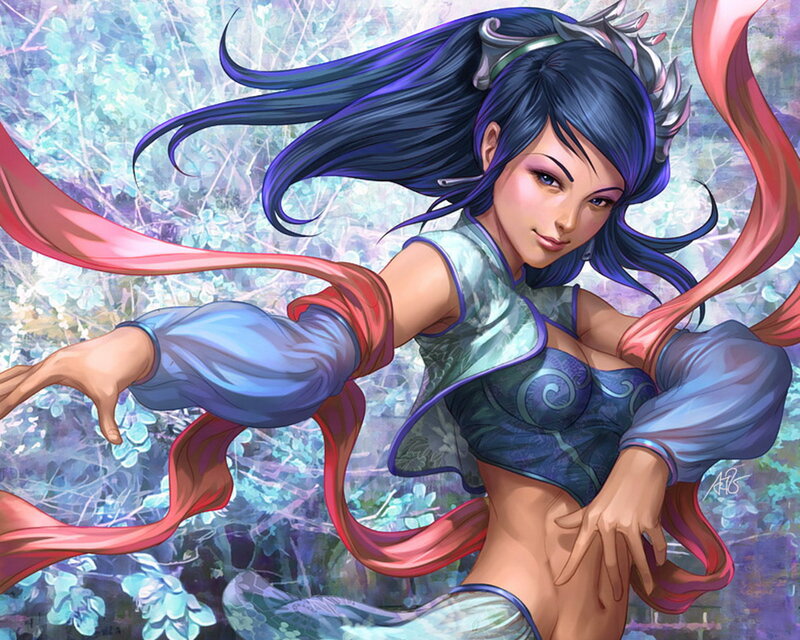Female Character with Blue Hair — Dynamic