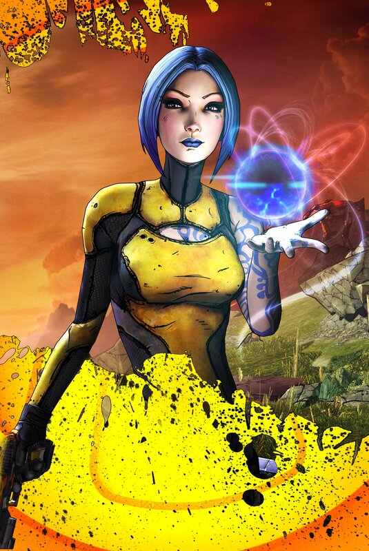 Female Character with Blue Hair — Yellow