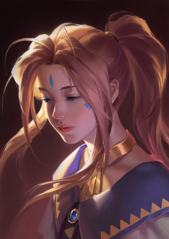 Female Character with Blue Markings