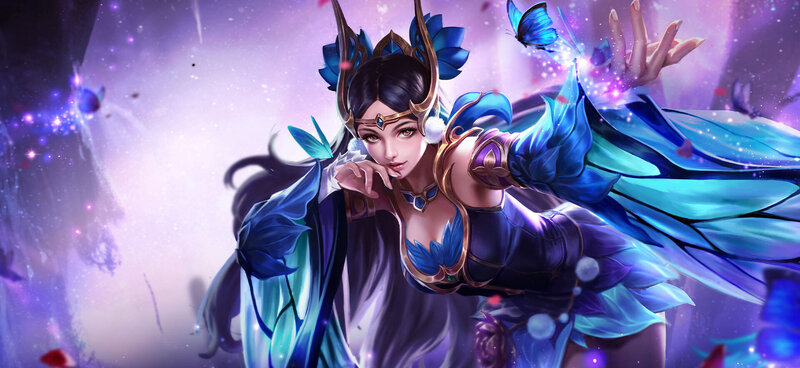 Female Character with Blue Wings — Dramatic