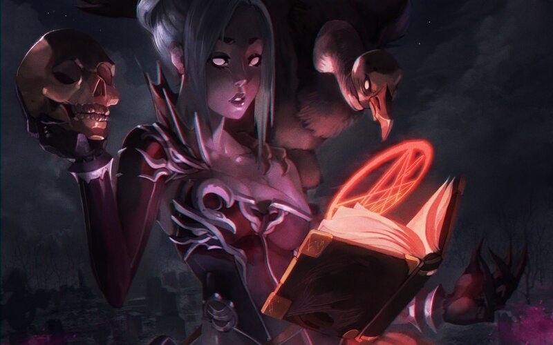 Female Character with Book — Purple, Dramatic, Night