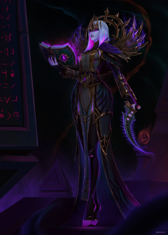 Female Character with Book — Purple, Dramatic