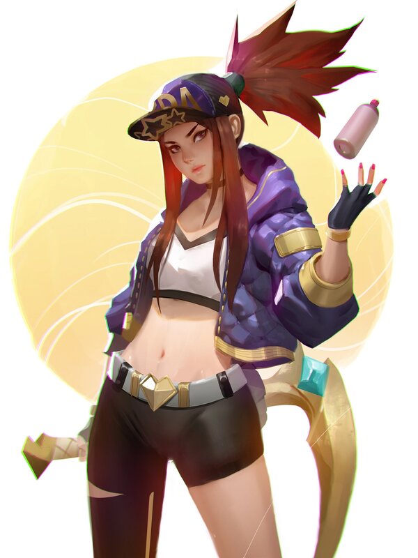 Female Character with Bottle — Purple