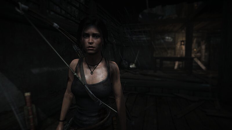 Female Character with Bow — Black, Tense, Dark