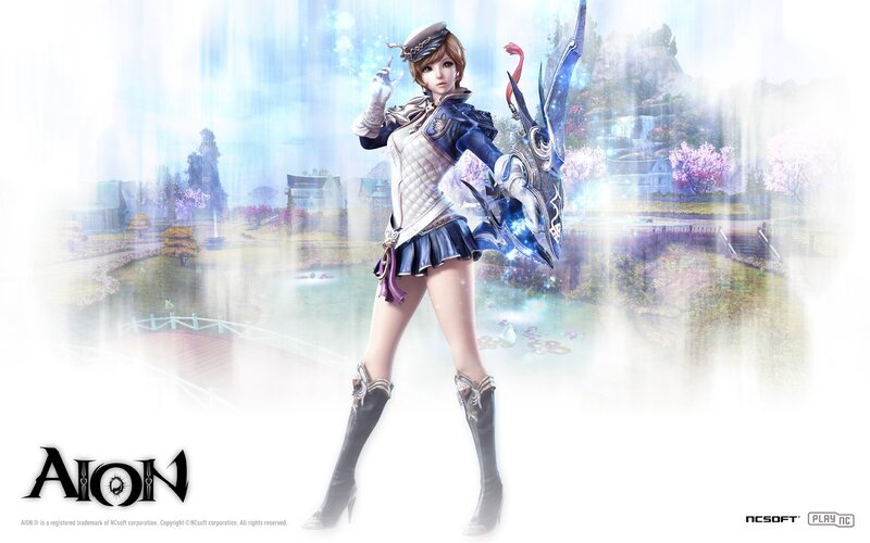 Female Character with Bow — Blue, Serene, Spring