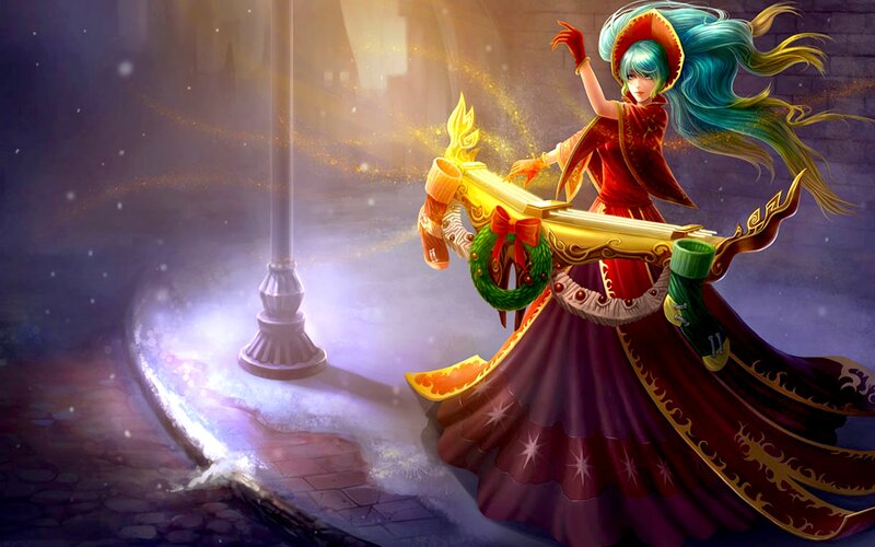 Female Character with Bow — Red, Dramatic, Night