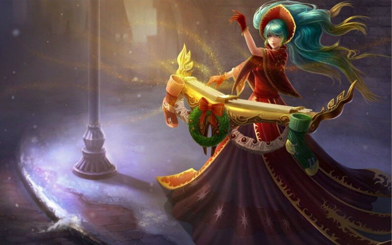 Female Character with Bow — Red, Dramatic