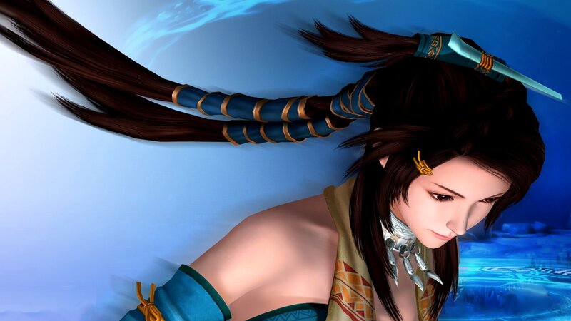 Female Character with Braided Hair — Blue