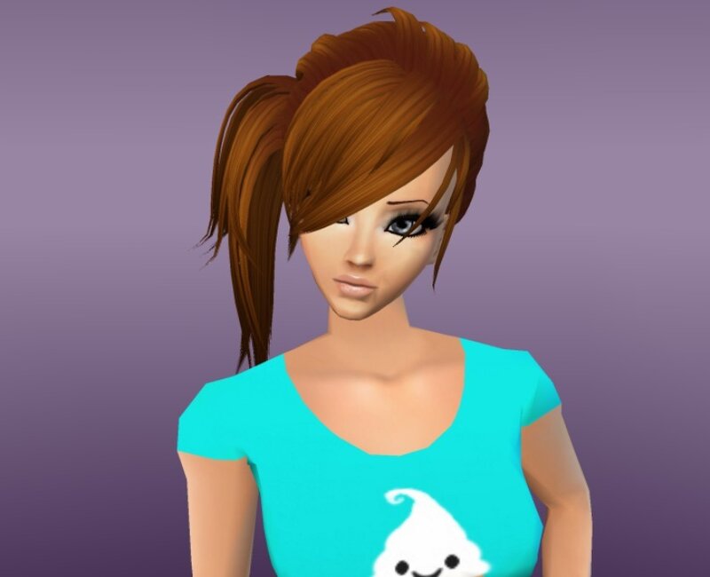 Female Character with Brown Hair — Cyan