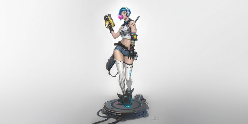 Female Character with Bubble Gum