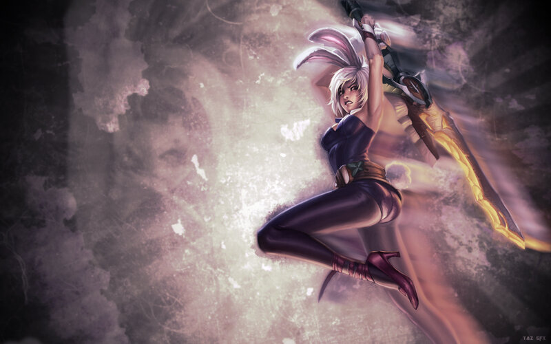 Female Character with Bunny Ears — Purple, Dramatic, Digital Art