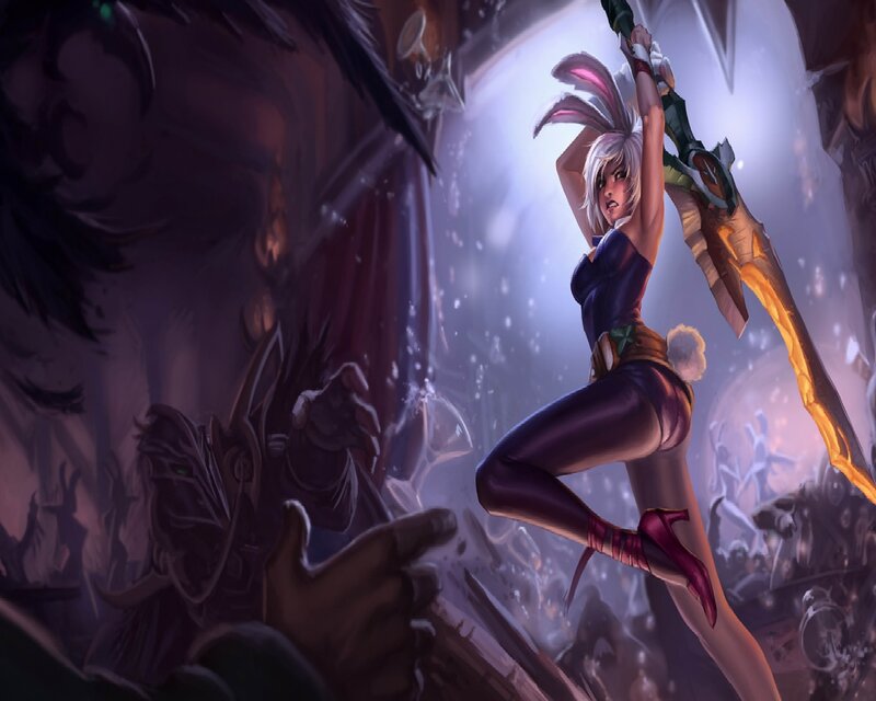 Female Character with Bunny Ears — Purple, Dramatic