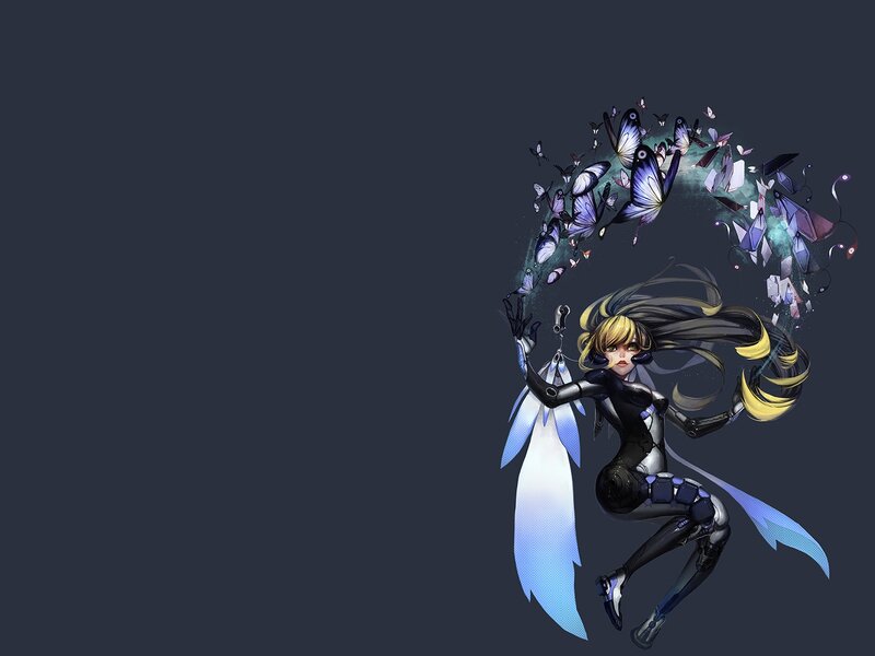 Female Character with Butterflies