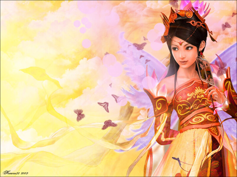 female character with butterfly wings