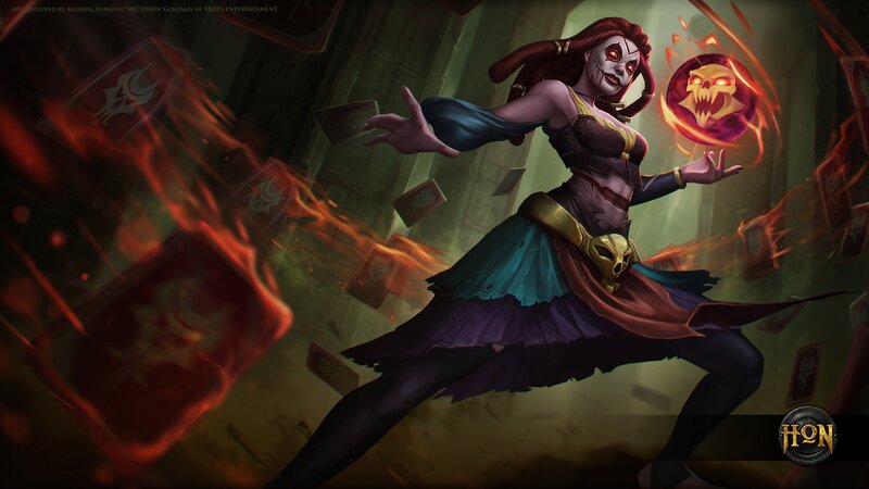 Female Character with Cards